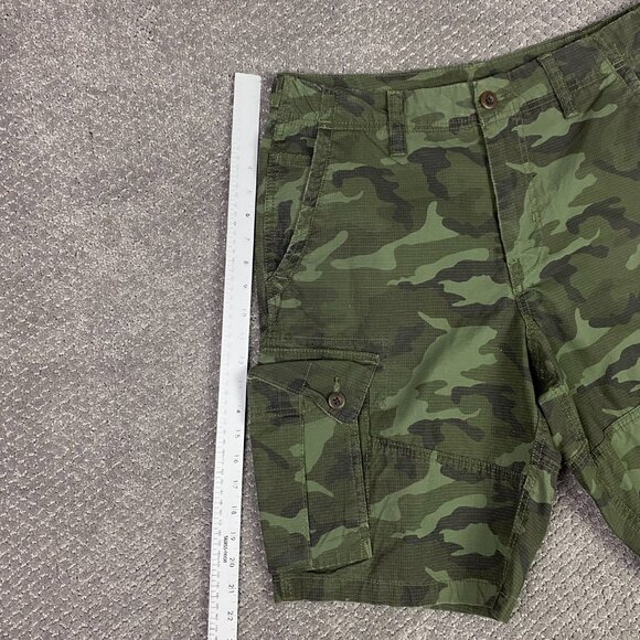 American Eagle Classic Camo Cargo Shorts Men's 33 Green Ripstop - Picture 10 of 12
